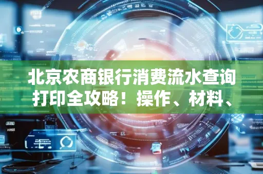 北京农商银行消费流水查询打印全攻略!操作、材料、避坑指南都在这里