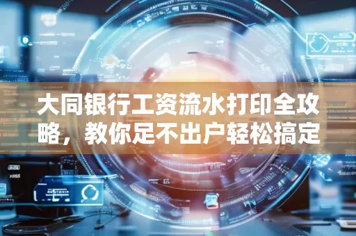 大同银行工资流水打印全攻略,教你足不出户轻松搞定